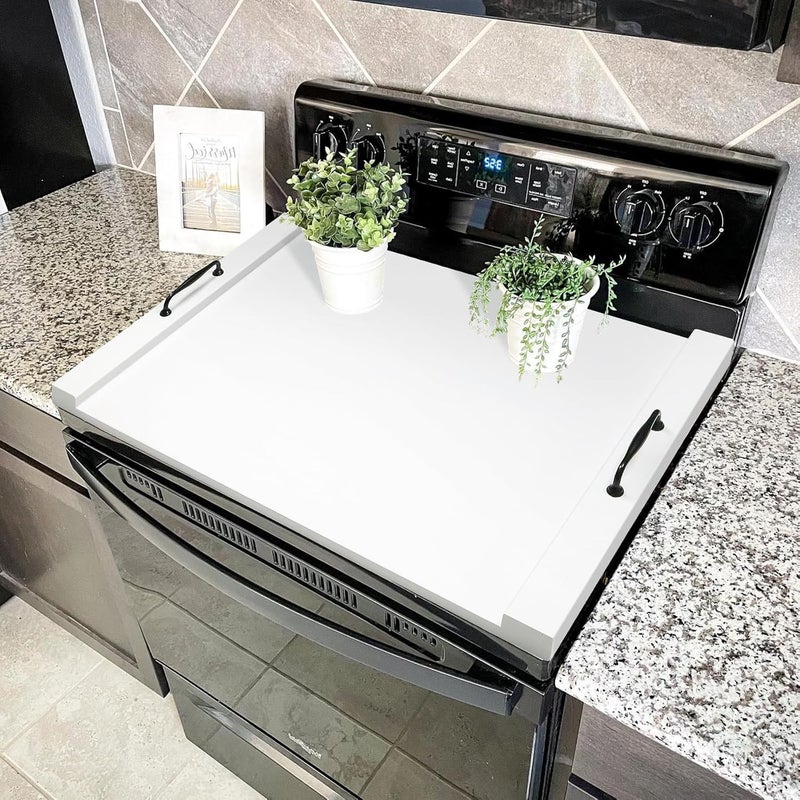 Gashell Noodle Board Stove Cover with Handles, Multiple Stove Top Cover Board for Electric/Gas Stove Top(White) - Image 2